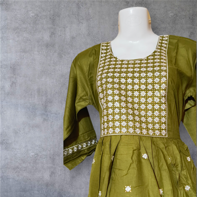 Printed Two Piece Kurti Sparrow Green