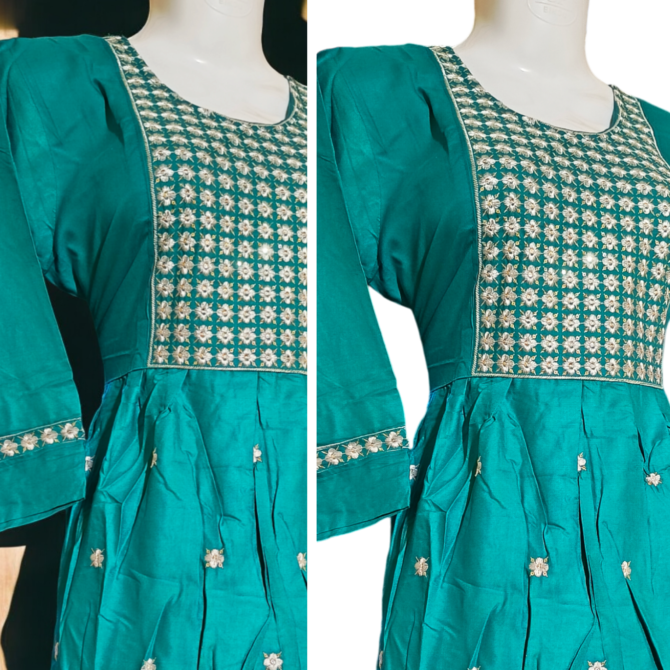 Printed Two Piece Sky Blue Kurti