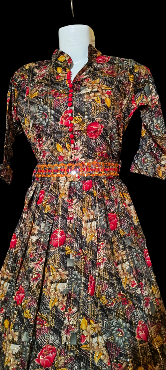 Floral Multi Color Dress (Navratri Special)