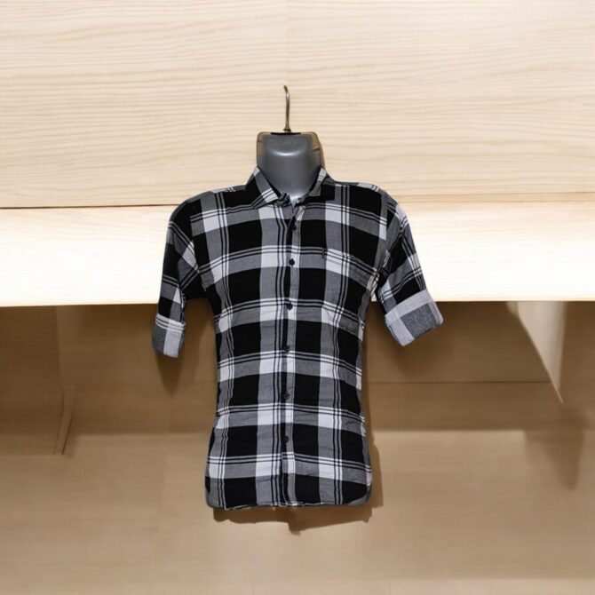 Black Big Checkered Shirt