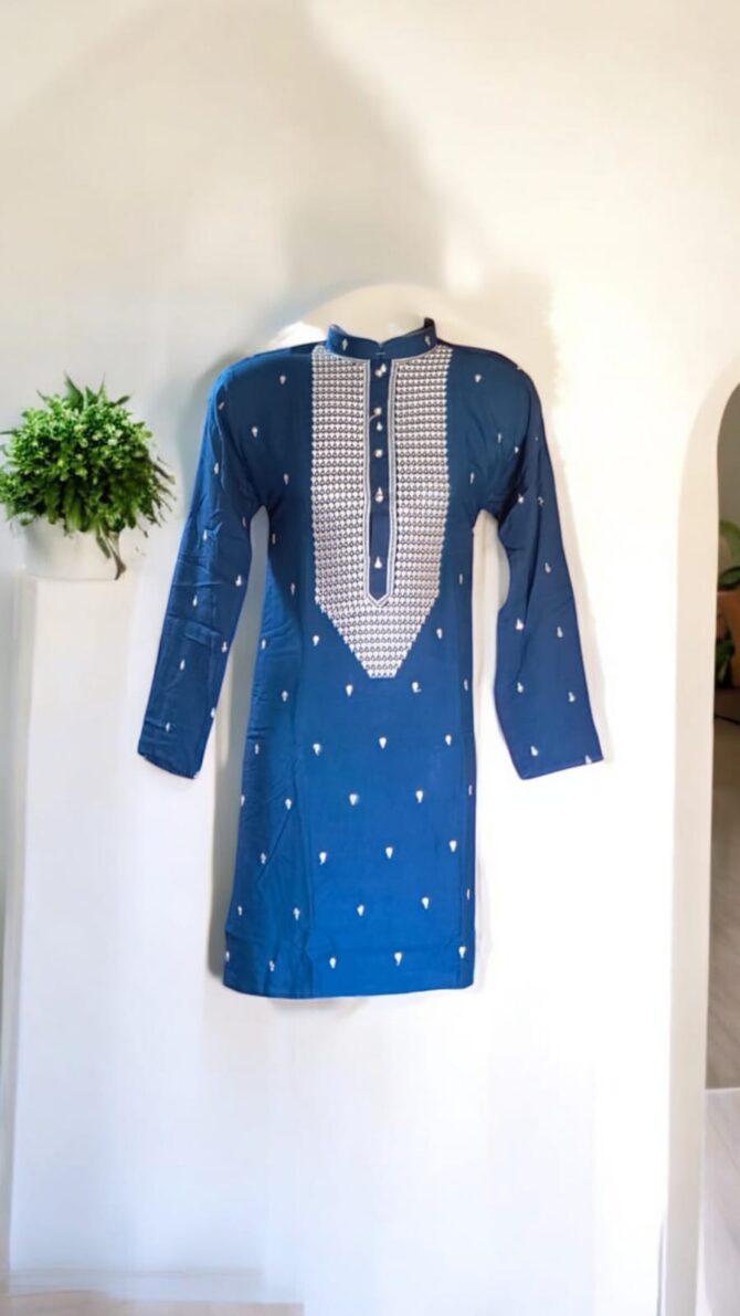 Blue Printed Kurta ( Diwali Special )