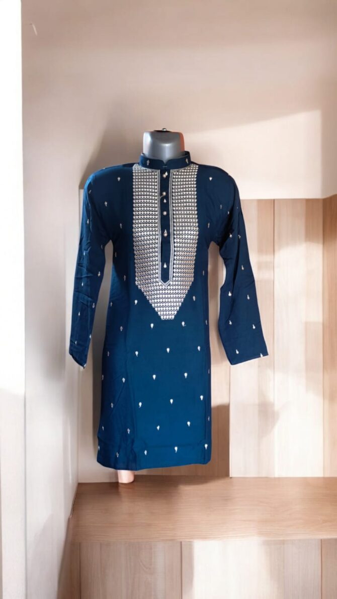 Blue Printed Kurta ( Diwali Special )