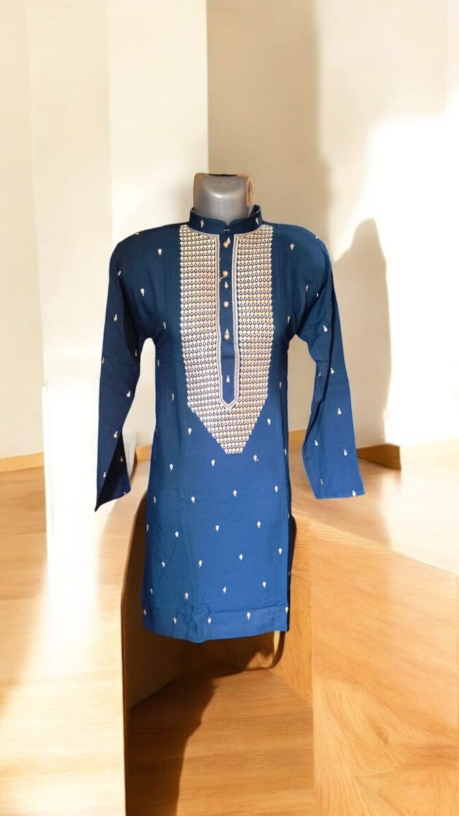 Blue Printed Kurta ( Diwali Special )